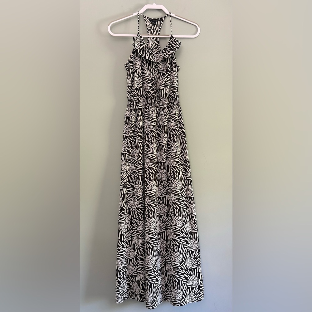 Banana Republic Black and White Racerback Maxi Dress